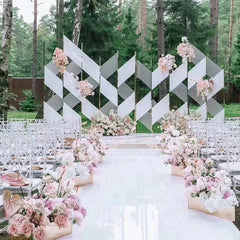 White Mirrored Floor Wedding Aisle Runner Indoor Outdoor for Wedding Engagement Party Decorations 33ft Long - Elite Edge Essentials 