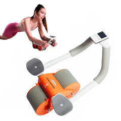 2024 New Fitness Equipment Home Gym Abdominal Wheel, Automatic Rebound Abdominal Wheel with Knee Pad and Timer, Double Elbow Pad Abdominal AB Roller, Abdominal Exercise Equipment Core Muscle Abdominal Muscle Training Fitness Accessories