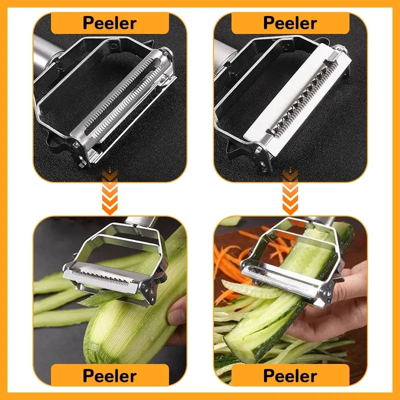 Multifunctional Kitchen Peeler Vegetable Fruit Peeler Stainless Steel Durable Potato Slicer Household Shredder Carrot Peeler - Elite Edge Essentials 