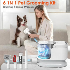 Pet Dryer 6 in 1 Dog Hair Vacuum Suction 99% Pet Hair Puppy 12Kpa Strong Dog Grooming Vacuum Dogs Accessories Supplies Products
