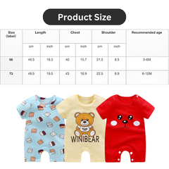 Baby Boy Girls Jumpsuits Short Sleeve Rompers - Adorable and Comfortable Baby Suit 3-Pieces Outfits for Your Little One (Pack of 3) - Elite Edge Essentials 