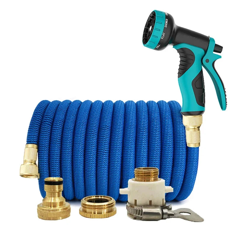 Expandable Double Metal Connector Garden Water Hose High Pressure Pvc Reel Magic Water Pipes for Garden Farm Irrigation Car Wash - Elite Edge Essentials 