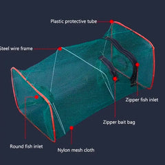 Collapsible Fish Net, 1 Count Portable Folding Fishing Cage, Fishing Net for Crab, Shrimp & Crayfish, Outdoor Fishing Accessories, Flyfishing, Solocamping, Picnicaesthetic