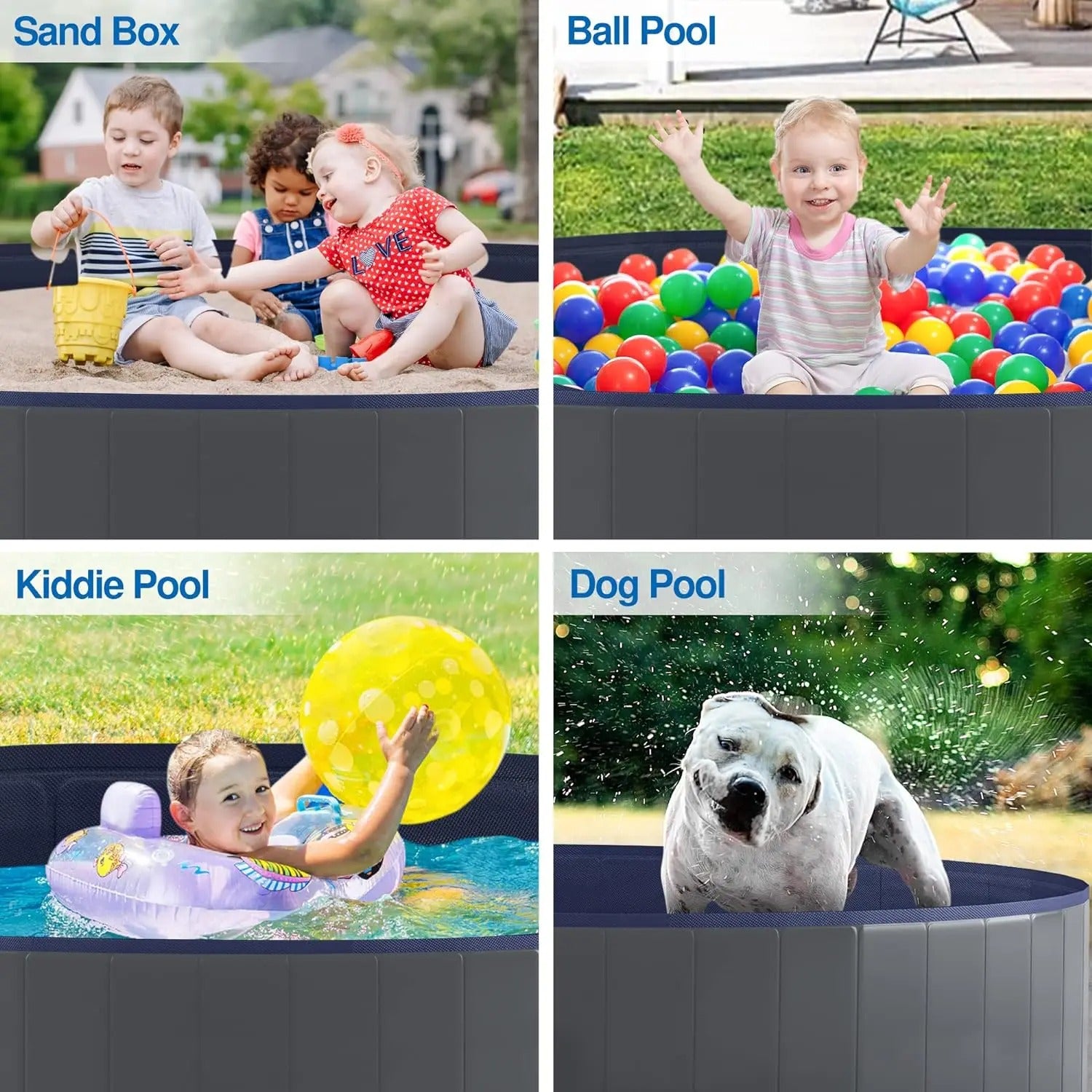 Niubya Foldable Dog Pool, Collapsible Hard Plastic Dog Swimming Pool, Portable Bath Tub for Pets Dogs and Cats, Pet Wading - Elite Edge Essentials 