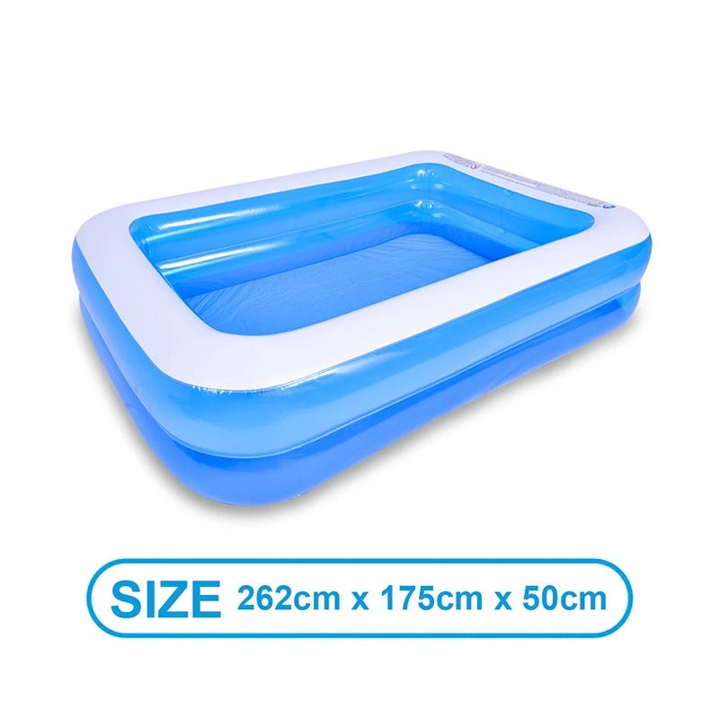 2m/2.6m Large Inflatable Swimming Pool Adults Kids Pools Bathing Tub Summer Outdoor Indoor Bathtub Water Pool Family Party Toys - Elite Edge Essentials 